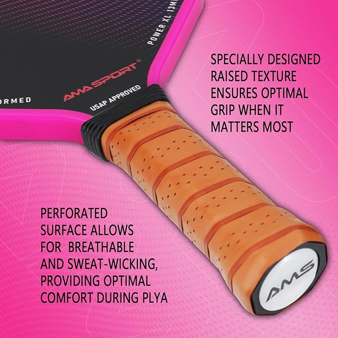 AMA SPORT Pickleball Paddles Set of 2 USAPA 1Portable Carry 2 Pickleball 3 Edge 4 Pickleballs, 2 Grip