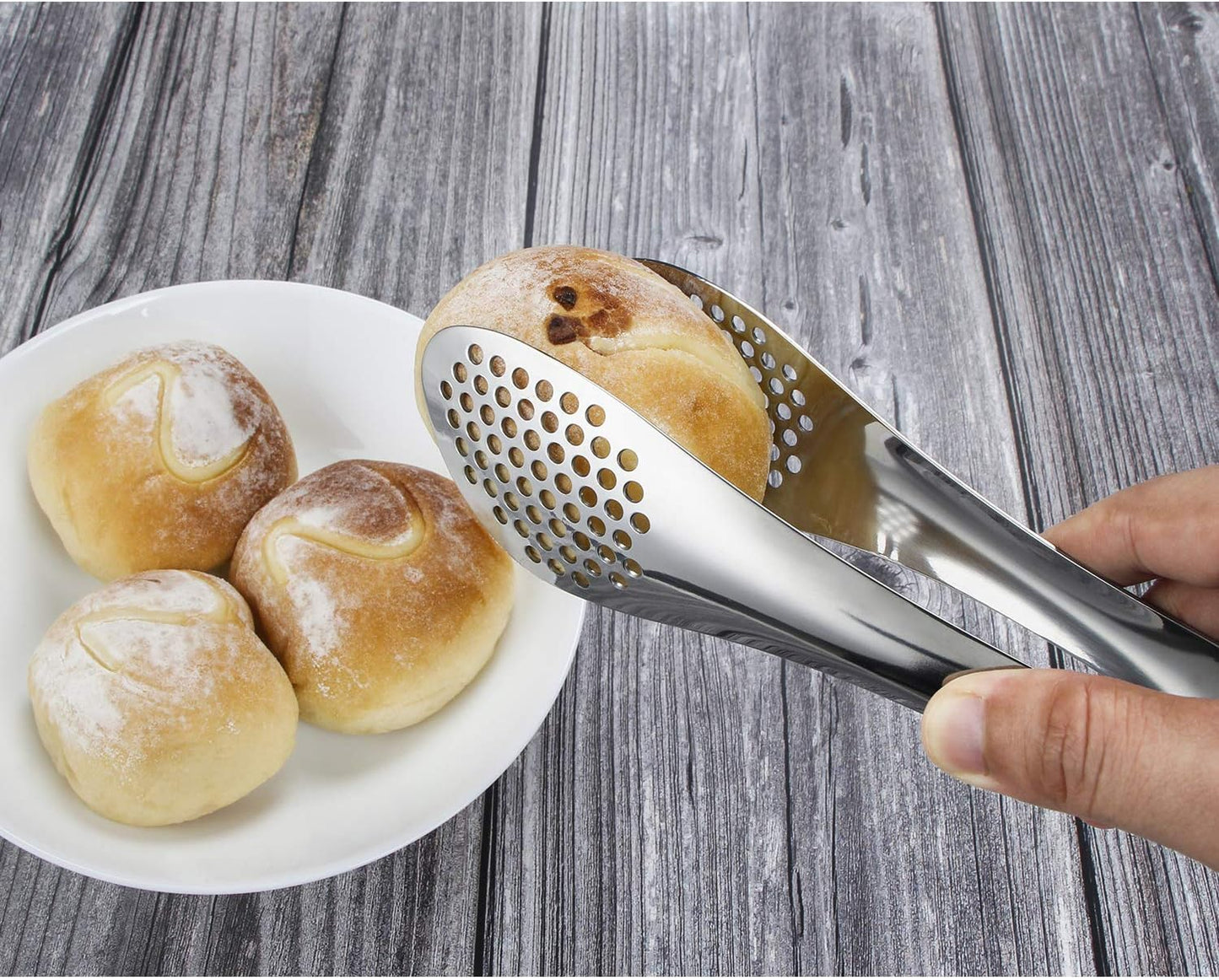 MSY BIGSUNNY 9 inch Buffet Tongs, Set of 2 Stainless Steel Food Serving Tongs