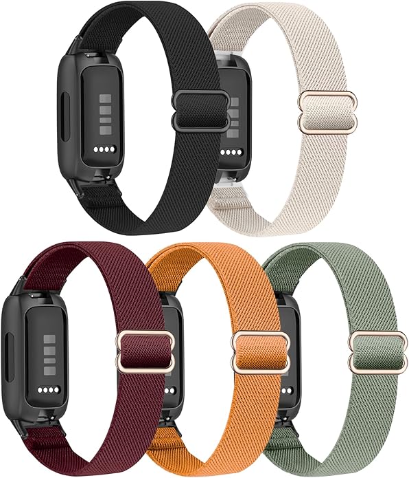 5 Pack Stretchy Nylon Compatible with Fitbit Inspire 3 Bands for Women Men, Elastic Adjustable Soft Sport Strap Replacement Wristband for Fitbit Inspire 3 Bands/Fitbit Inspire 2