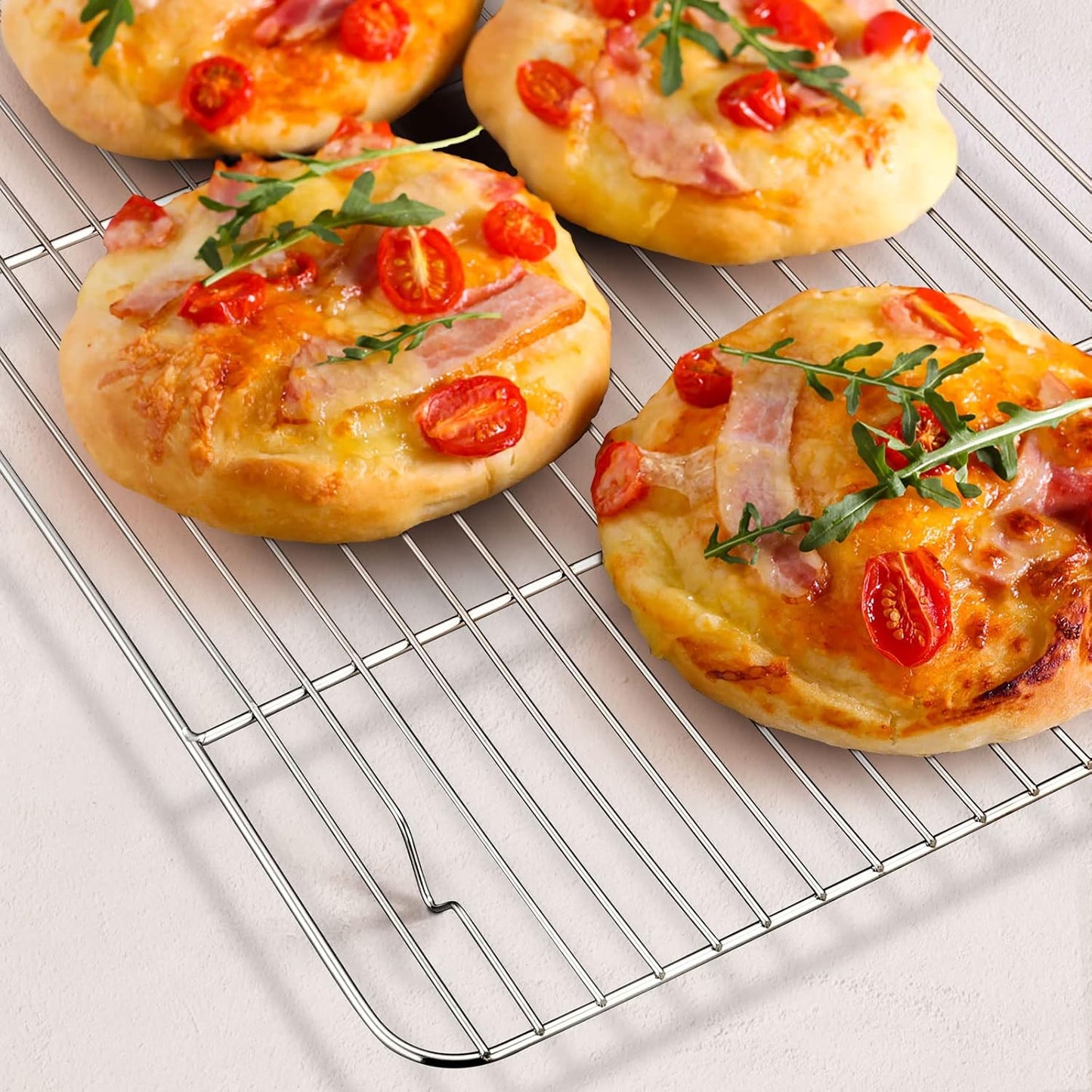 Baking Sheet with Rack Set, E-far 16”x12” Stainless Steel Cookie Sheet Pan for Oven, Rimmed Metal Tray with Wire Cooling Rack for Cooking Roasting Resting Bacon Meat Steak - Dishwasher Safe