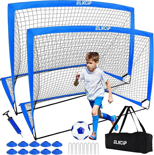 Kids Soccer Goals for Backyard Set of 2 6X4 /4x3 /4x3 ft