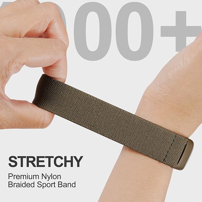 Magnetic Stretchy Nylon Compatible with Fitbit Charge 6 Bands/Fitbit Charge 5 Bands, Elastic Fabric Sport Adjustable Wristband Strap for Charge 5/6 Smartwatch Women Men
