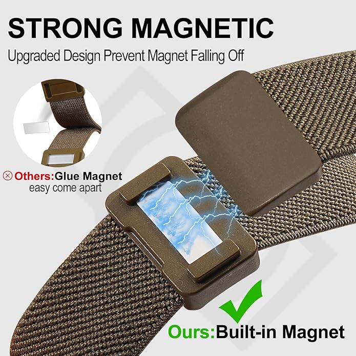 Magnetic Stretchy Nylon Compatible with Fitbit Charge 6 Bands/Fitbit Charge 5 Bands, Elastic Fabric Sport Adjustable Wristband Strap for Charge 5/6 Smartwatch Women Men