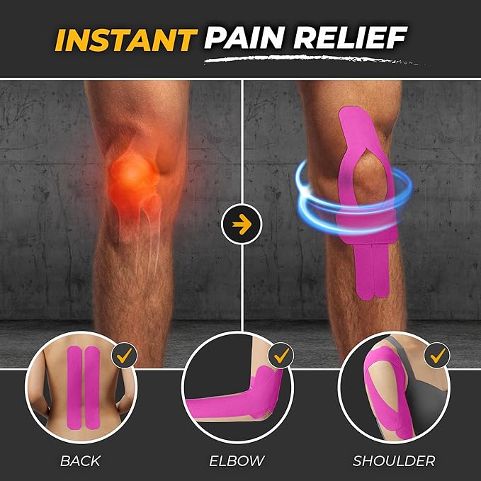 Kinesiology Tape-Incredible Support for Athletic Sports and Recovery + Free Taping Guide-Uncut 2 inch 50 feet Roll (Wild Pink + Free Taping Guide, Pack of 1)