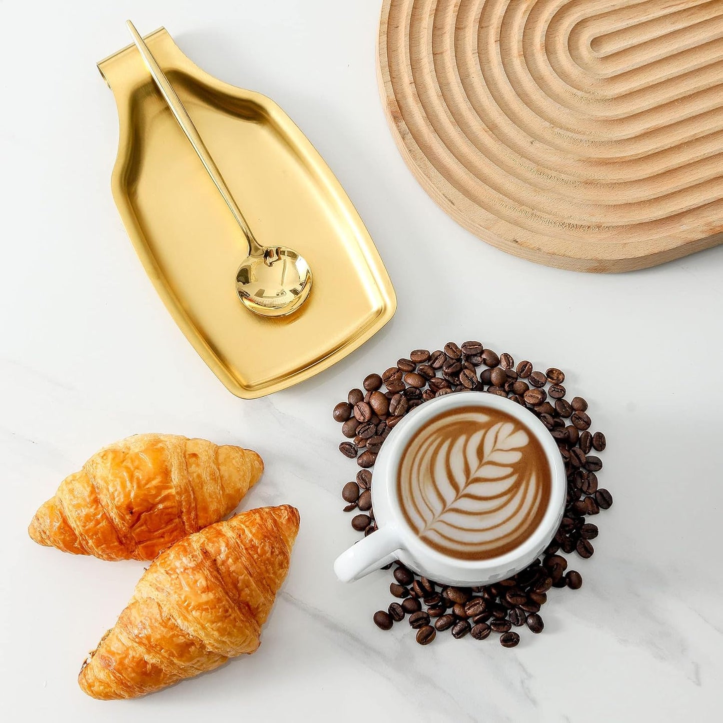 Gold Spoon Rest For Stove up, Stainless Steel Spoon Rest For Kitchen Counter, Large Kitchen Spoon Holder with Square Bottom, Spatula Spoon Ladle Utensil Holder, Heavy Duty.