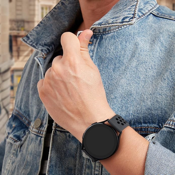 Meliya Bands Compatible with Garmin Forerunner 245/645 & 55/158 Band, 20mm Replacement Soft Silicone Sport Band for Garmin Forerunner 645/245 Music & 55/158 Smart Watch