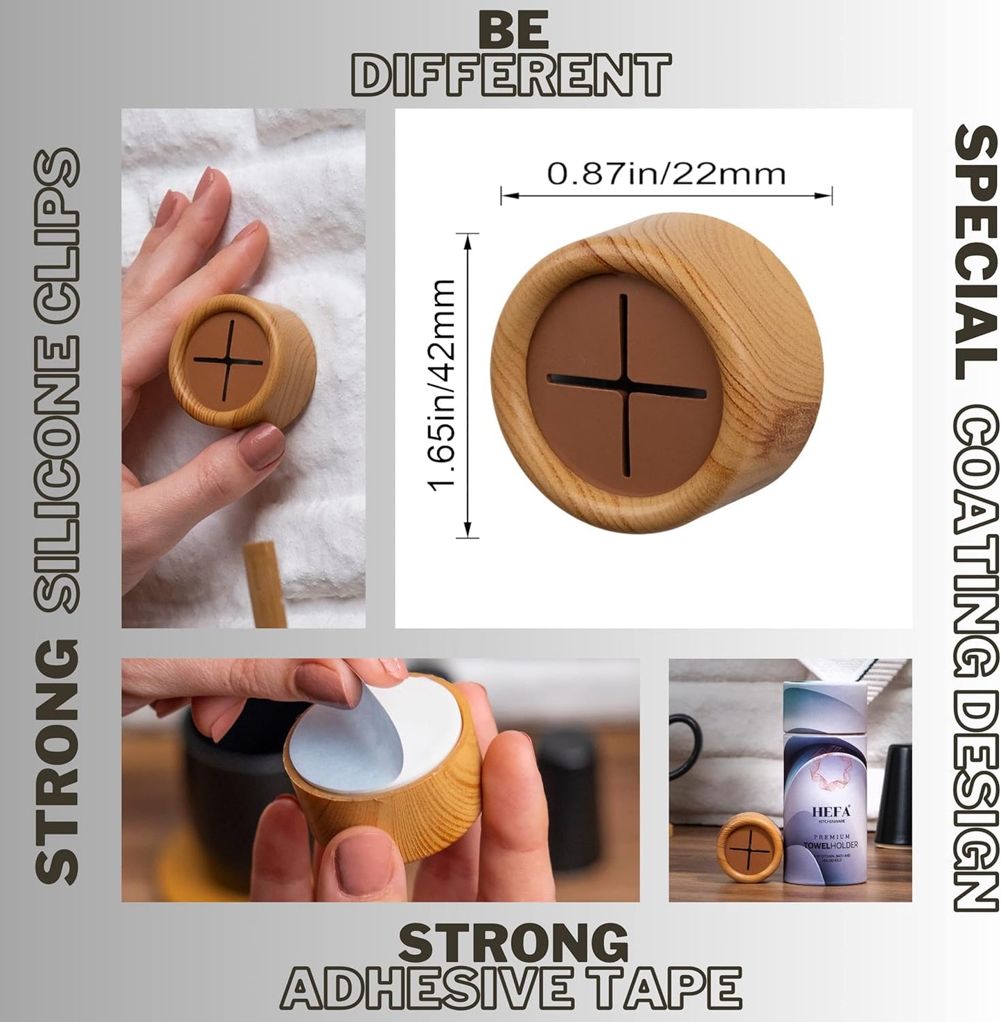 HEFA Towel Holder, Towel Hooks, Dish Towel Holder, Kitchen Organization, Bathroom Accesories, Kitchen Towel Hook, Kitchen Towel Holder, Christmas Gift, Kitchen Gadgets 4 Pack