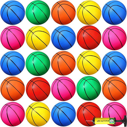 Leitee 30 Pcs 6 Inch Mini Basketballs 6 Colorful