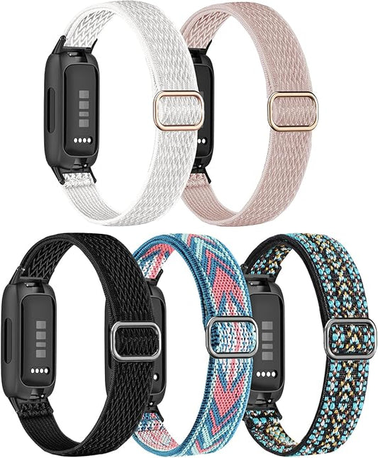 5 Pack Stretchy Nylon Compatible with Fitbit Inspire 3 Bands for Women Men, Elastic Adjustable Soft Sport Strap Replacement Wristband for Fitbit Inspire 3 Bands/Fitbit Inspire 2