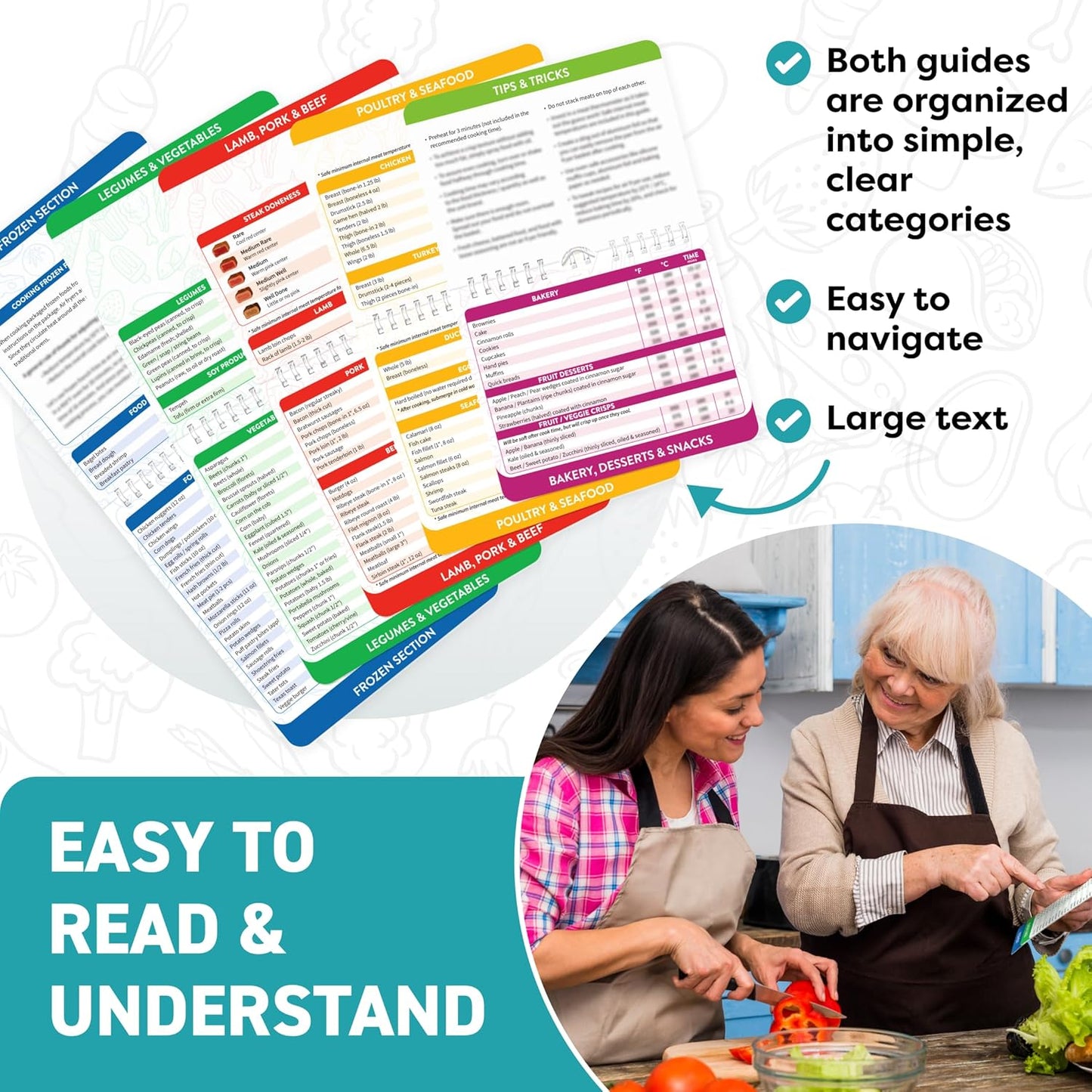 Air Fryer & Instant Pot Magnetic Cooking Guides - 7" x 6" Each - Set of 2 Instant Pot Air Fryer Accessories Cook Books - Airfryer Kitchen Accessories & Kitchen Gadgets 2025