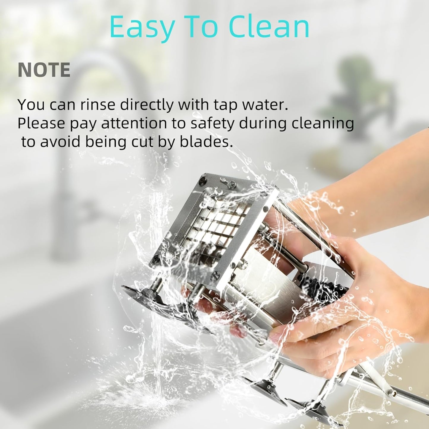 French Fry Cutter Professional Stainless Steel Potato Cutter with 1/2 Inch and 3/8 Inch Blades Commercial French Fries Slicer for Potatoes Carrots Cucumbers