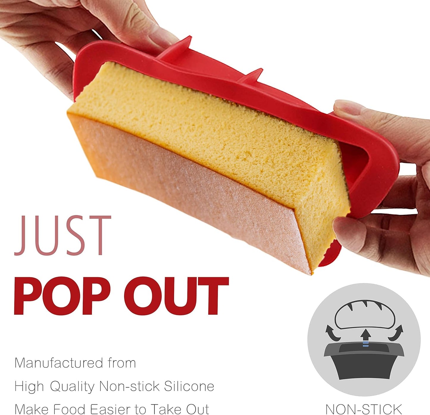 Anaeat Mini Reusable Silicone Bread Pan Set of 3, Non-Stick and Flexible, Safe and Environment Friendly, Multi-Purpose, Easy to Use and Clean, Brand Quality Guarantee