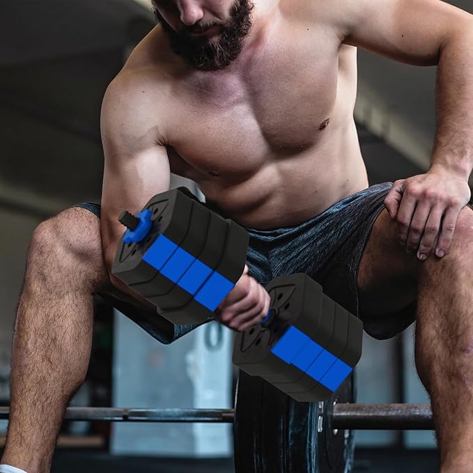 VIVITORY Dumbbell Sets Adjustable Weights, Free Weights with Connector, Non-Rolling Adjustable Dumbbell Set, Barbell for Home Gym, Hexagon, Cement Mixture
