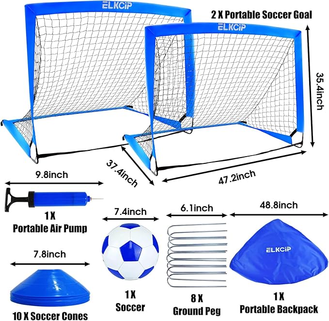 Kids Soccer Goals for Backyard Set of 2 6X4 /4x3 /4x3 ft