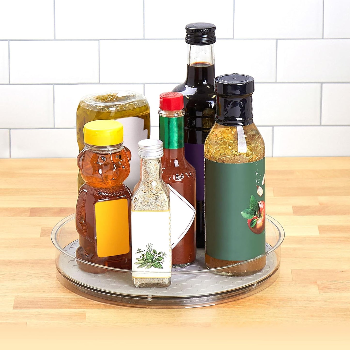 Spectrum Lazy Susan Organizer, Hexa Medium (1-Pack) - Lazy Susan Turntable for Cabinet, Refrigerator, Pantry, Table, & Shelf - Rotating & Spinning Pantry Organization - Spice Rack Storage for Fridge