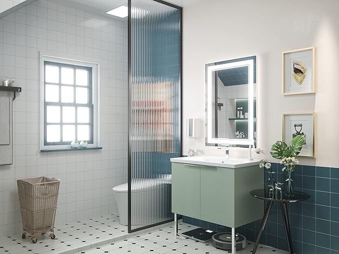 Keonjinn 20 x 28 Inch LED Mirror Bathroom 6000K(Horizontal or