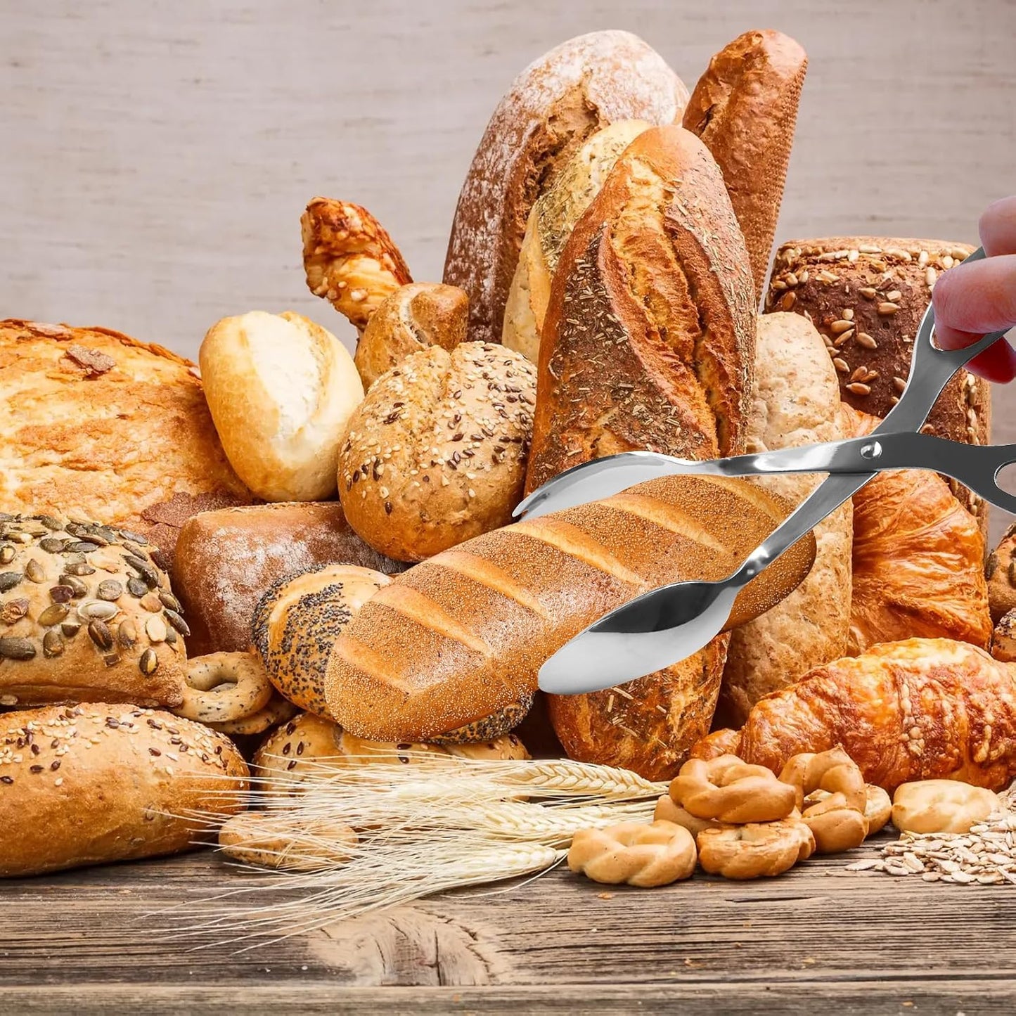 2 Pieces Salad Tongs, 8 Inch Serving Tongs, Stainless Steel Food Scissor Tongs, Buffet Tongs for Home Kitchen Party Bread Cake Bake Steak Barbecue Buffet Catering