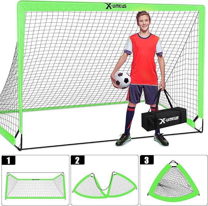 Kids Soccer Goals for Backyard Set of 2 6x4 ft