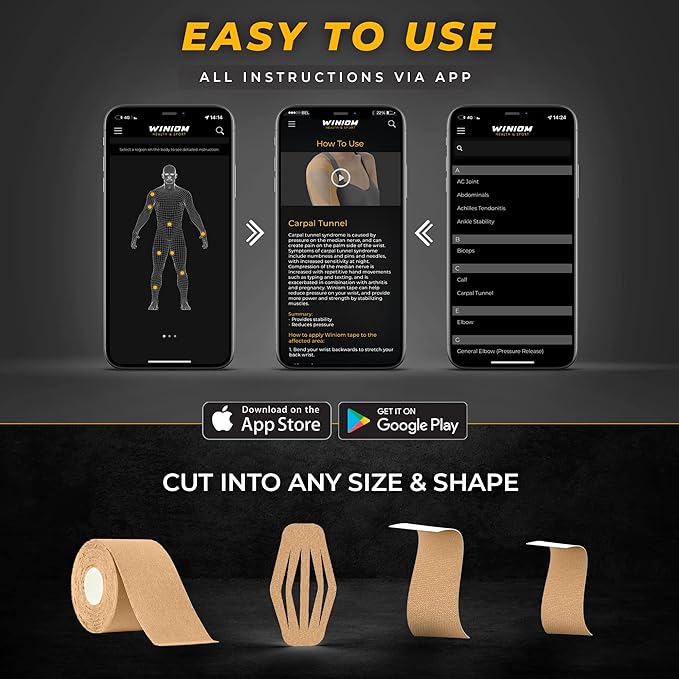 Kinesiology Tape-Incredible Support for Athletic Sports and Recovery + Free Taping Guide - Pre-Cut 2 inch 50 feet (Desert Beige + Free Taping Guide, 1 Pack)