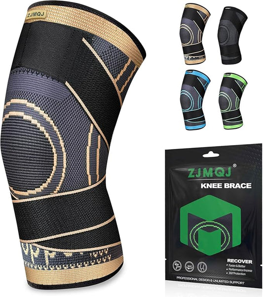 Knee Sleeve, knee Support for women and men with Removable Adjustable Straps, Premium Knee Compression Sleeve and Knee Brace for Arthritis Pain, Running, Cross Training