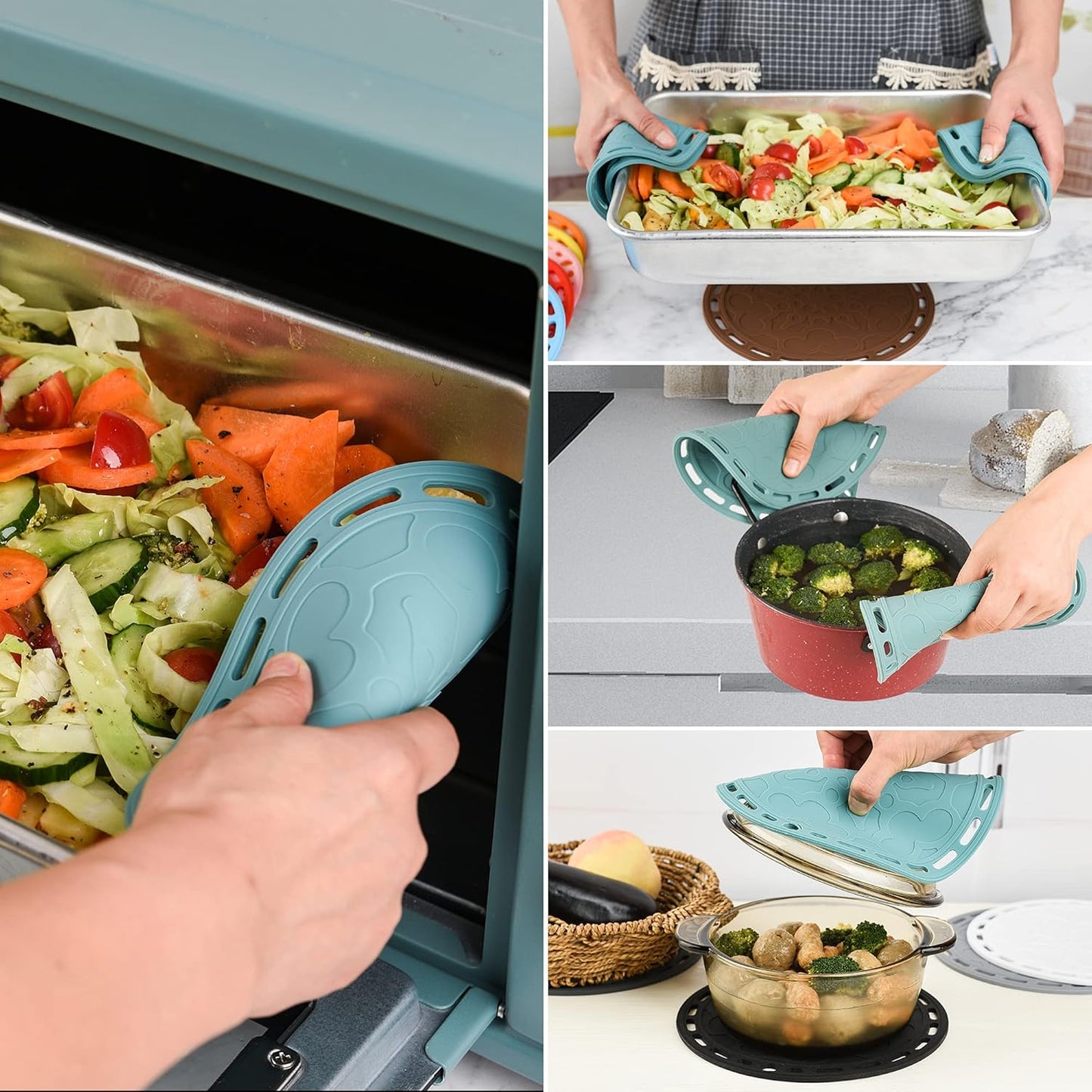 Smithcraft Silicone Trivets Mats Big Round Silicone PotHolder Hot Pads and Trivets for Hot Dishes and Hot Pots Holder, Hot Mats for Countertops, Tables, Spoon Rest Set of 3 Color Yellow