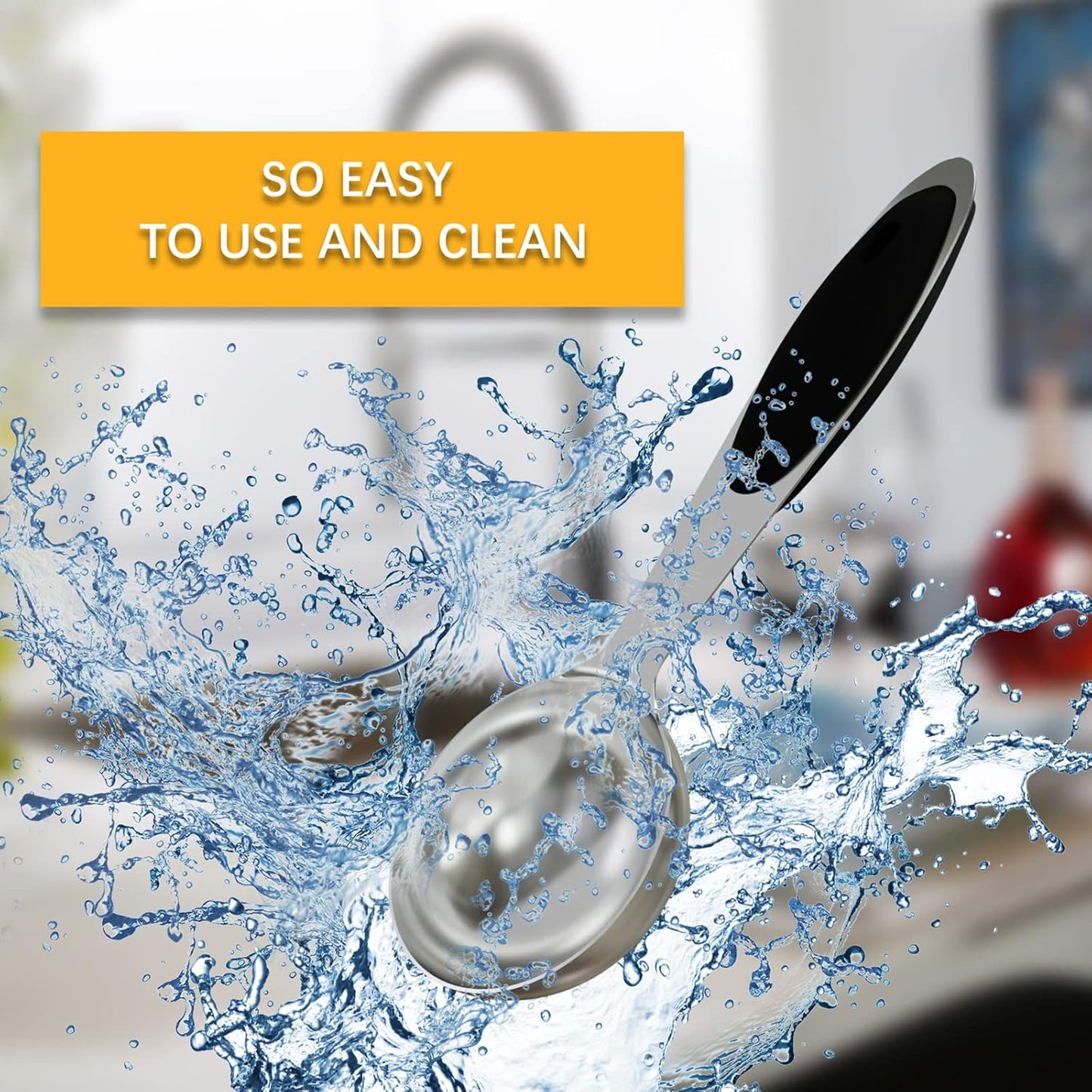 1PCS 1 Tbsp(3tsp, 1/2oz, 15ml) Single Measuring Spoon with Black Silicone Grip, Stainless Steel Individual Measure Scoop Only