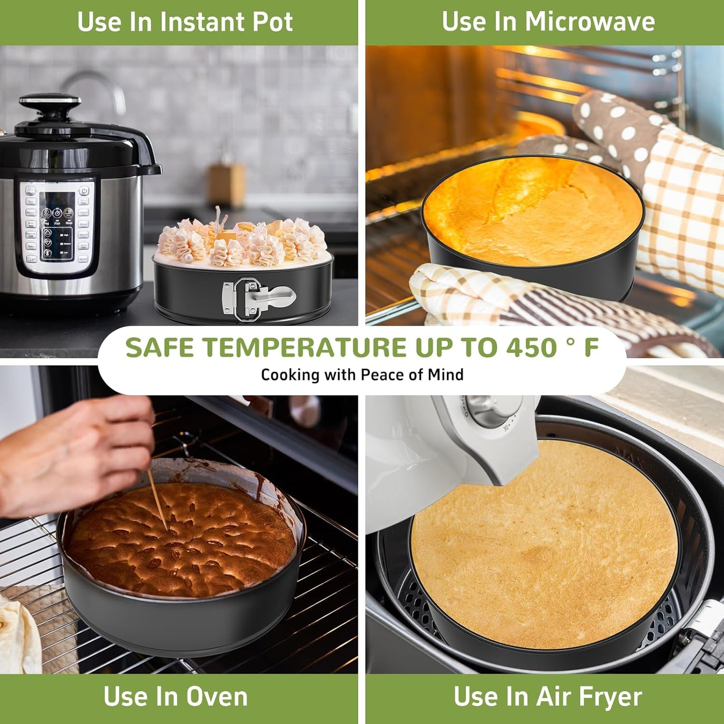 7 Inch Springform Pan with Removable Bottom, Non-stick Round Spring Form Cake Mold Cheesecake Pan For Baking