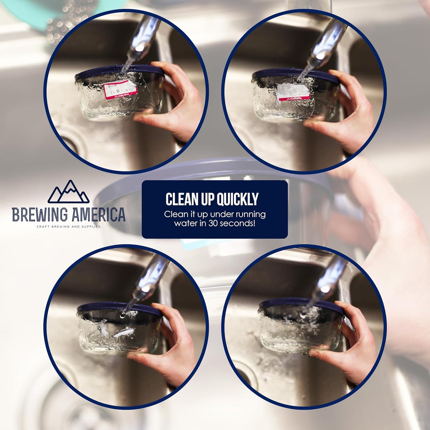 Dissolvable Food Labels for Food Containers - Made in USA - Great for Food Prep, Pantry, Canning, Freezer, Mason Jar Storage, Bottles and Rotation– No Scrubbing, No Residue - Old Glory Red