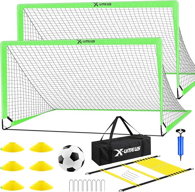 Kids Soccer Goals for Backyard Set of 2 6x4 ft