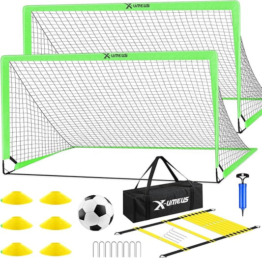 Kids Soccer Goals for Backyard Set of 2 6x4 ft