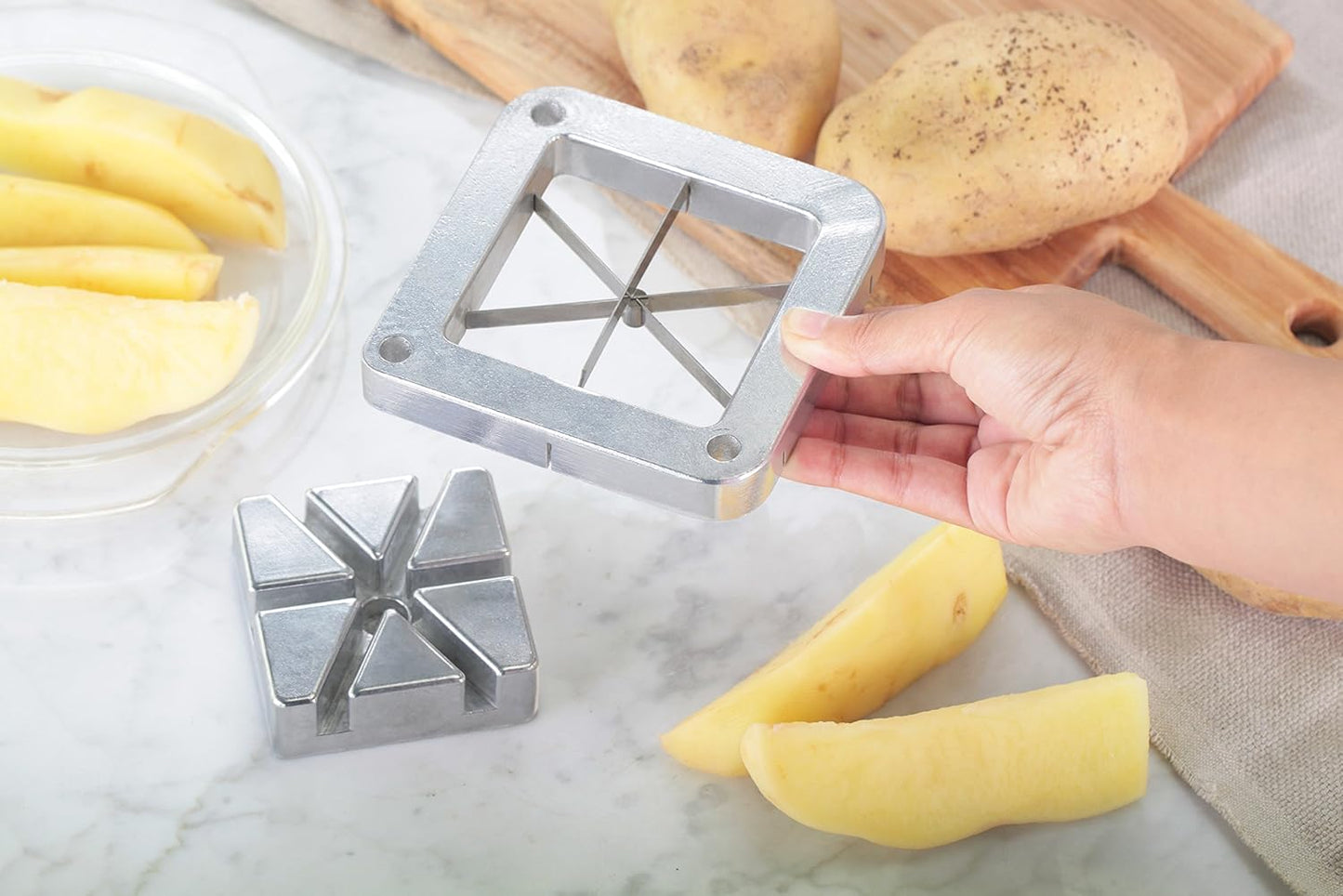 New Star Foodservice 37432 Commercial Restaurant 6-Wedge Blade Pusher Kit for French Fry Cutter, Metallic