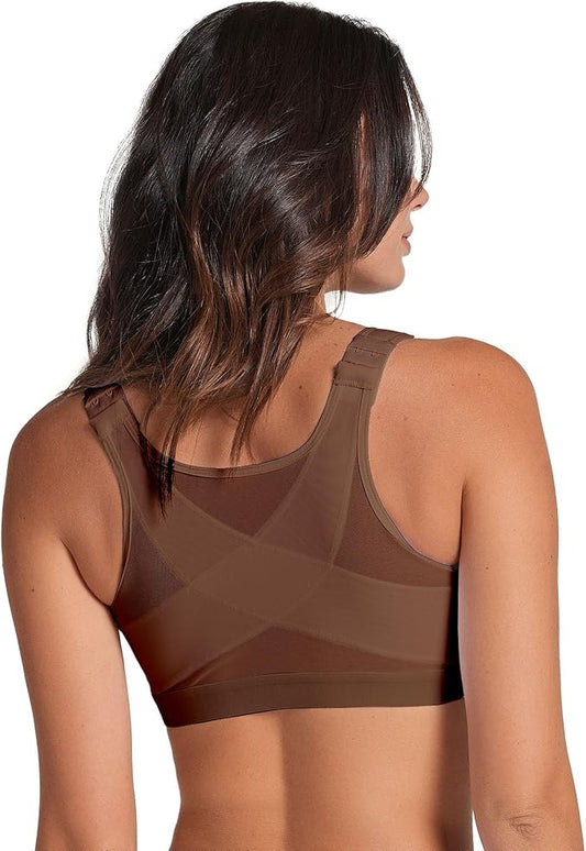 Leonisa Posture Corrector Bra Wireless Front Closure Bra for Women Full Coverage