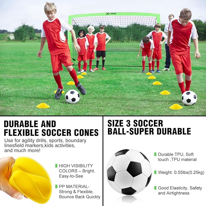 Kids Soccer Goals for Backyard Set of 2 6x4 ft