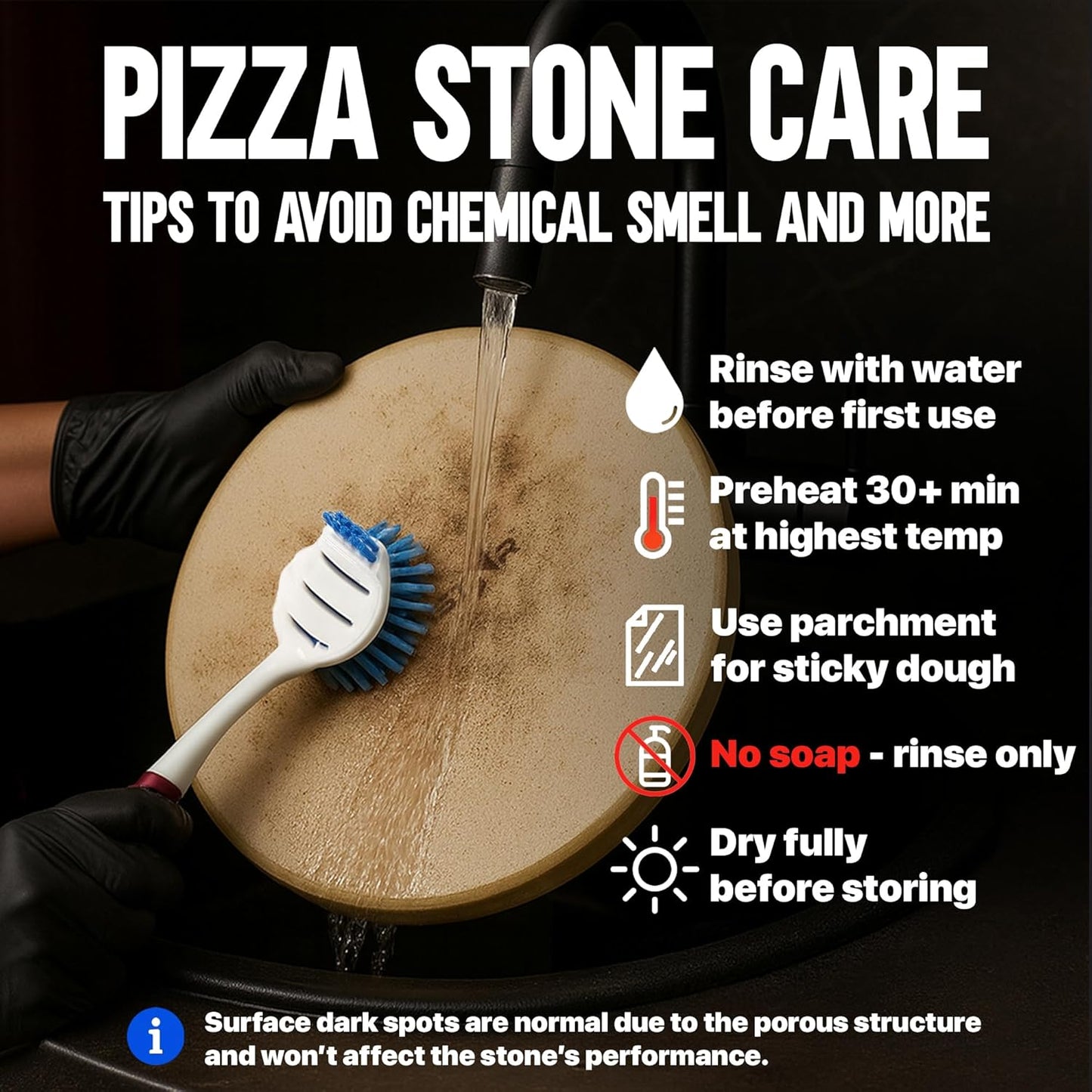 KitchenStar 14-inch Pizza Stone for Oven and BBQ Grill with Handles, Round, 5/8" Thick - Natural Cordierite, 1800 °F Resistant, Baking Stone Set with Stainless Steel Rack & Plastic Scraper Tool