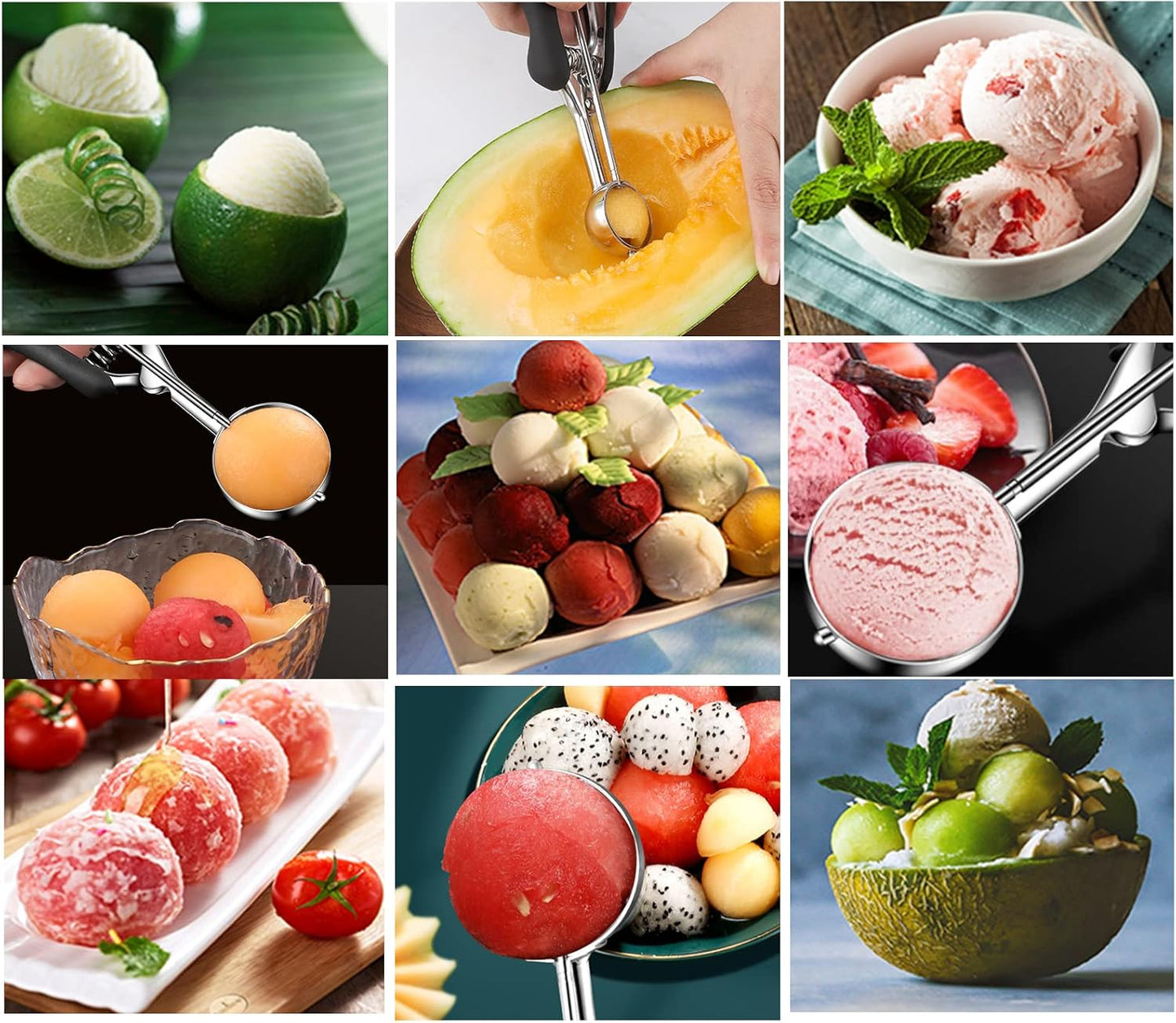 Small Cookie Scoop Set - 2 PCS Include 1 tsp / 1Tbsp Cookie Dough Scoops, Cookies Scoops for Baking, Made of 18/8 Stainless Steel, Good Soft Grips, Quick Trigger Release