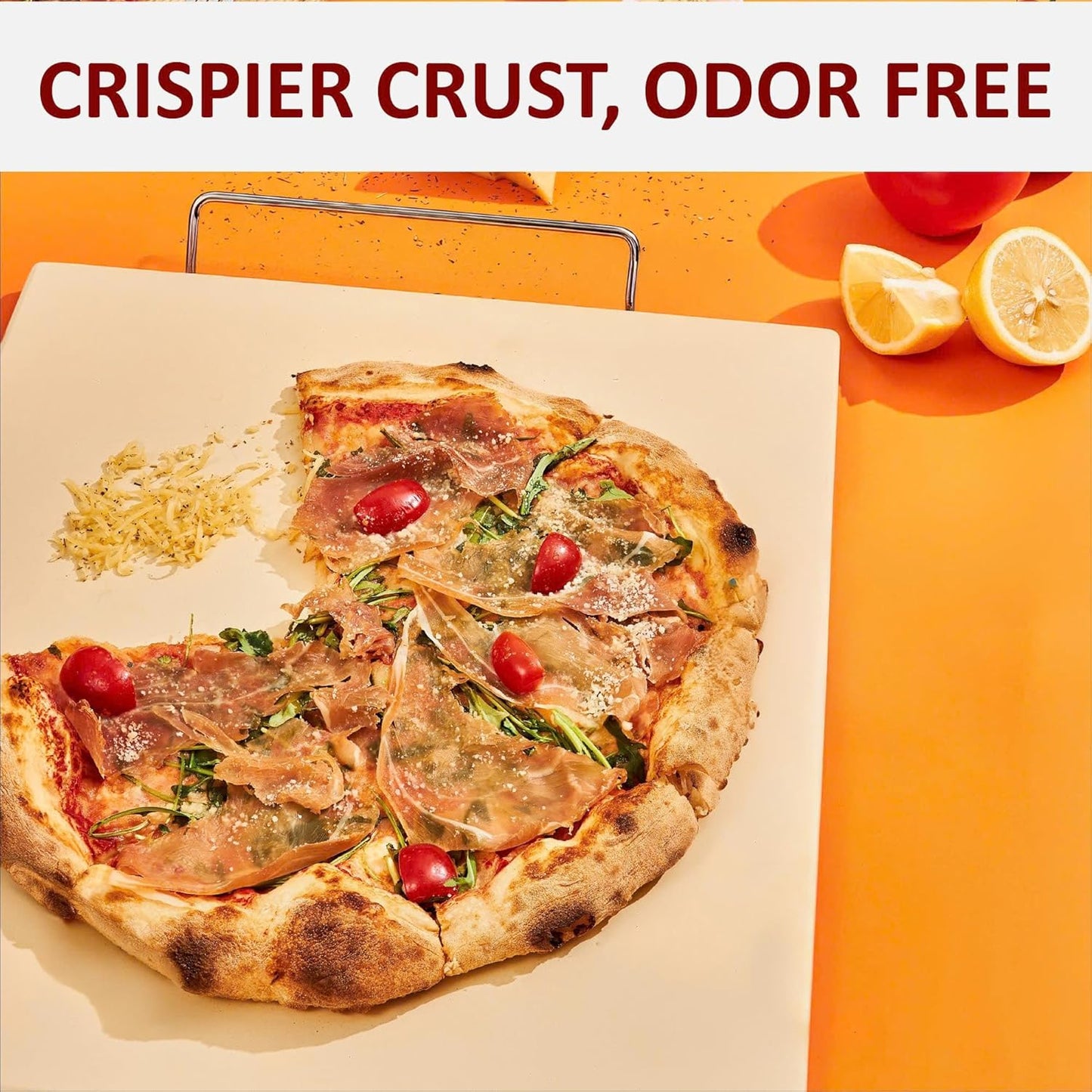 18 Inch Pizza Stone, 16x18 inch Stone for oven and grill - Durable Ceramic Pizza Stone, Heat Resistant up to 1,472°F, Perfect for Homemade Pizza, Bread and More