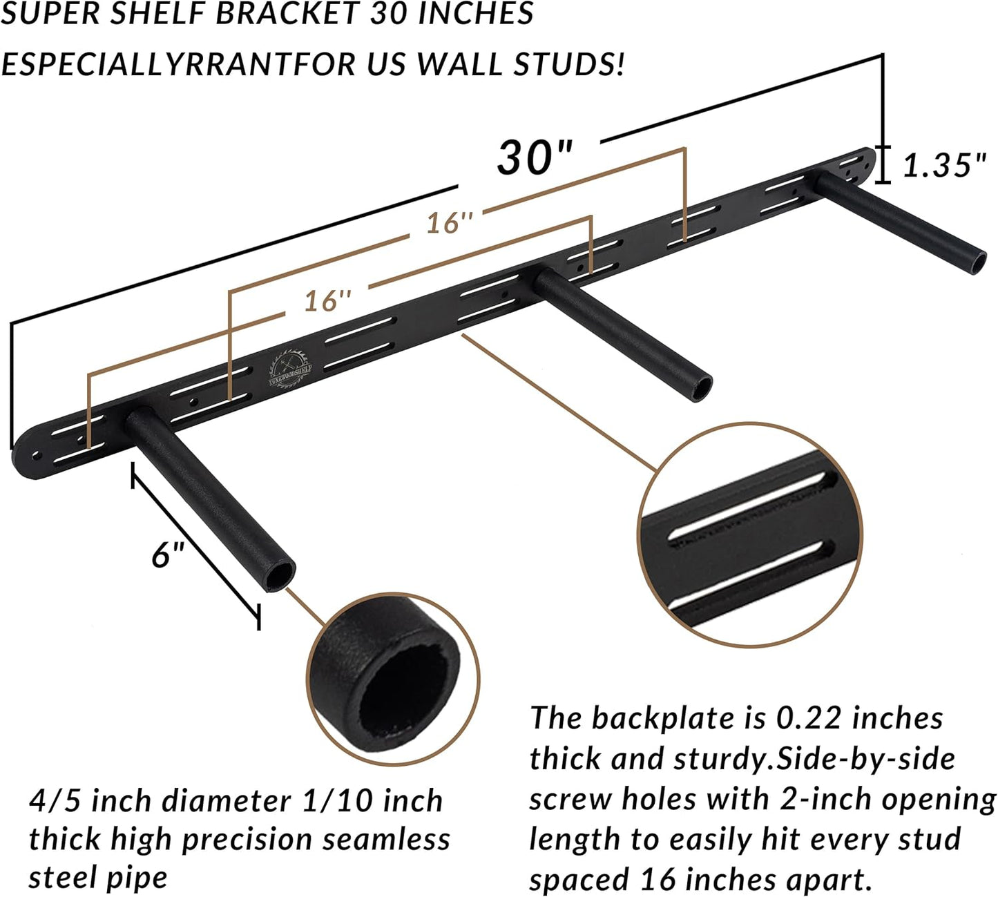 Rustic Floating Shelves 36 inch Long 8 inch deep Set of 2, Solid Wood Wall Shelves for Bedroom Living Room Kitchen,Book Shelf for Wall, Wall Mounted Shelves with Hidden Bracket- Walnut