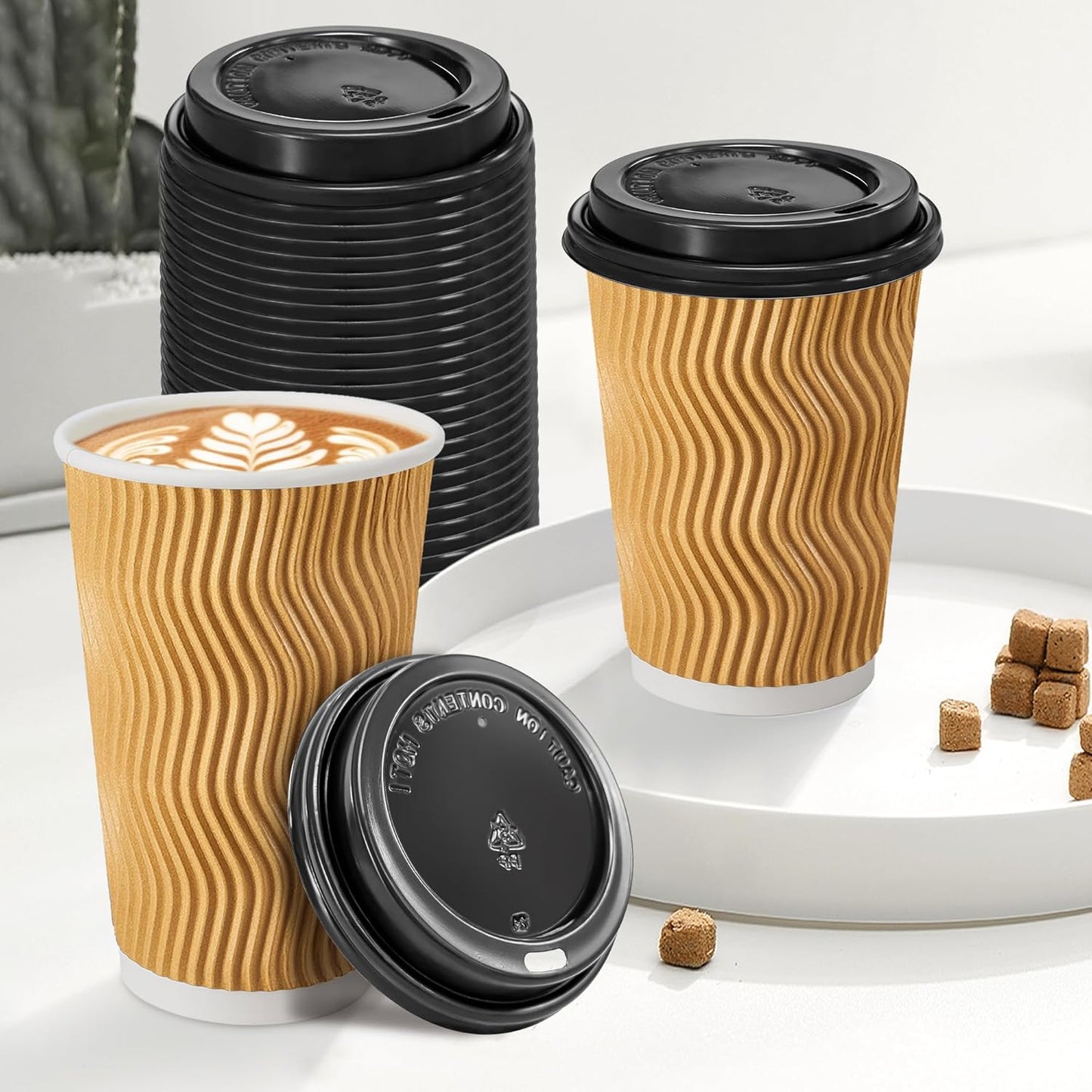 240 Pack Disposable Coffee Cup lids, 3.54'' Leak-Proof Disposable Plastic Cup Lids for 10, 12, 16, 20oz Paper Cups, Hot/Cold Drinking Cup Lids, Black