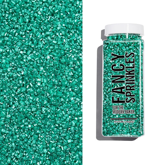 Fancy Sprinkles Emerald Green Fancy Sugar Pearlescent, Sparkly Sugar Crystals (8 OZ)