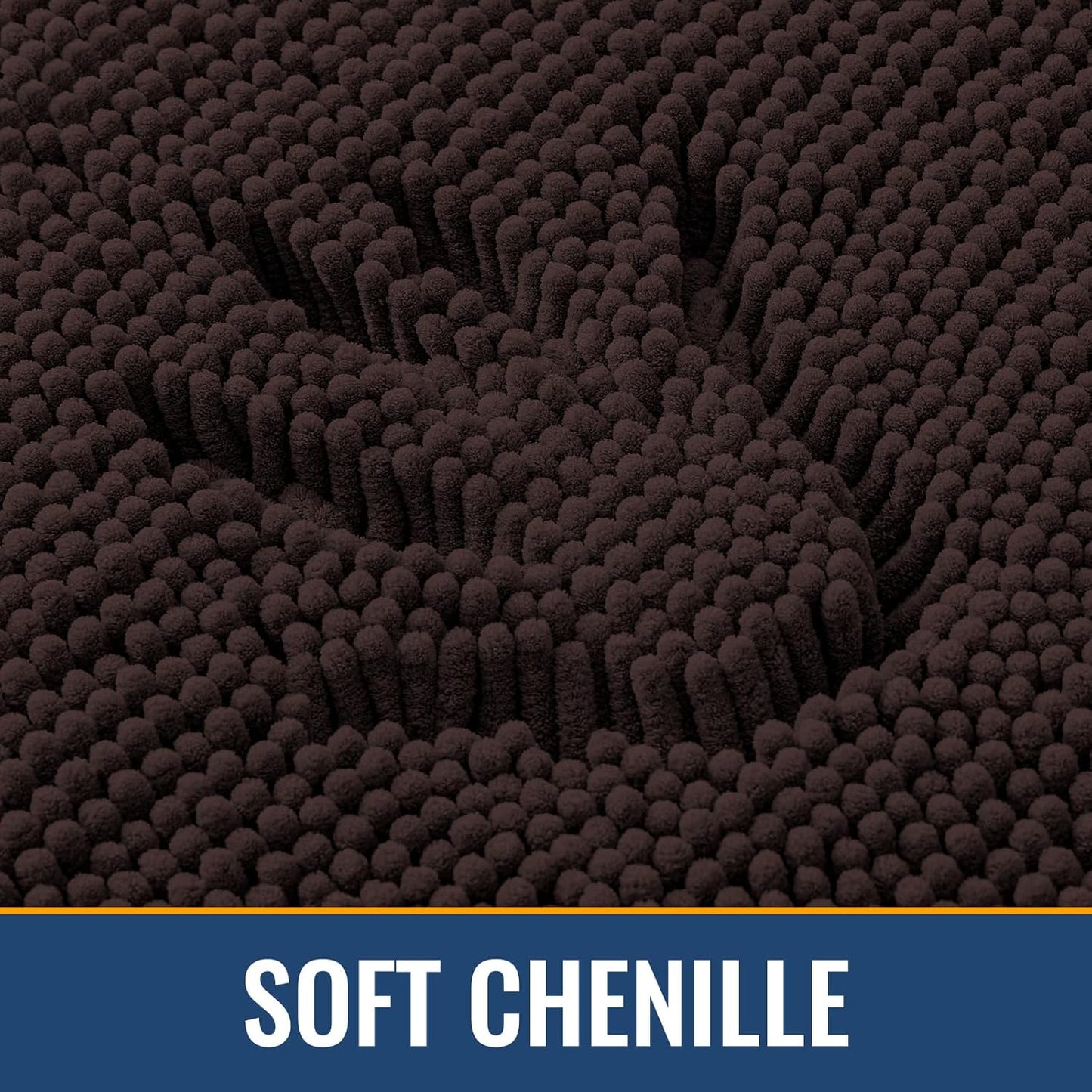 Arotive Bathroom Rugs 24x16, Extra Soft Absorbent Shaggy Chenille Bath Rugs, Machine Washable Rubber Backing Non-Slip Bath Mats for Bathroom Floor Tub and Shower, Home Decor Accessories, Brown