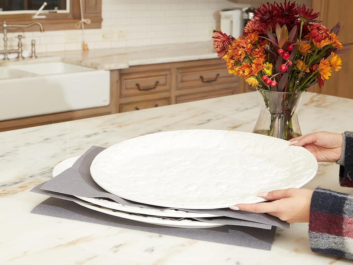 Covermates Keepsakes Felt Dividers for Dish Storage Set, Scratch & Breakage Protection, China Storage, Various