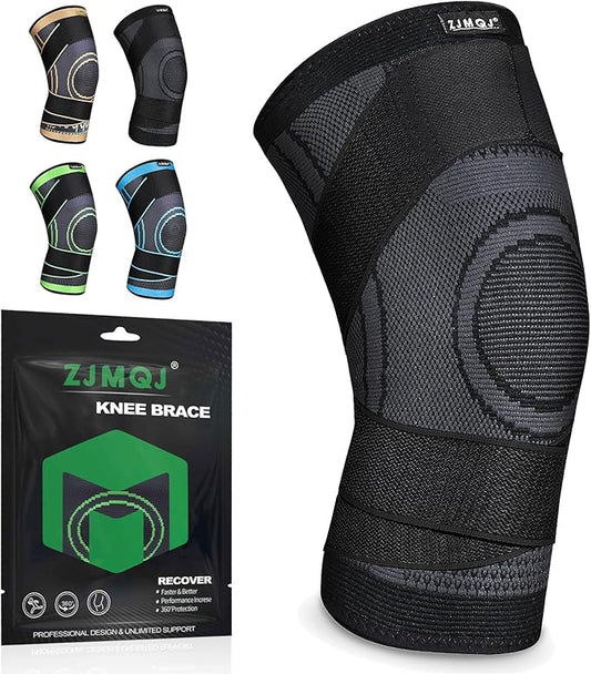 Knee Sleeve, knee Support for women and men with Removable Adjustable Straps, Premium Knee Compression Sleeve and Knee Brace for Arthritis Pain, Running, Cross Training