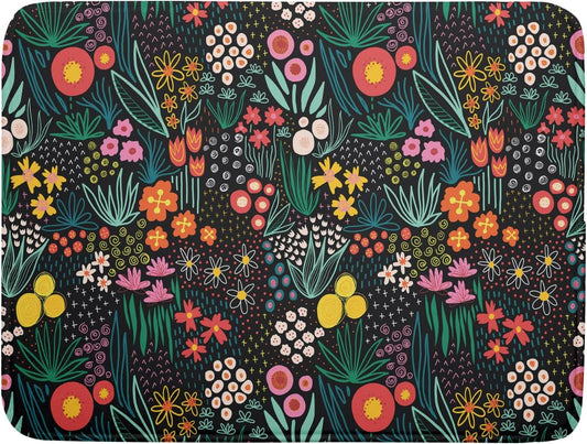 Giwawa Colorful Flowers Dish Drying Mats for Kitchen Counter 18 X 24 Inch Spring Floral Microfiber Dish Mat, Reversible Dish Drainer Mats Countertops Protector Pad