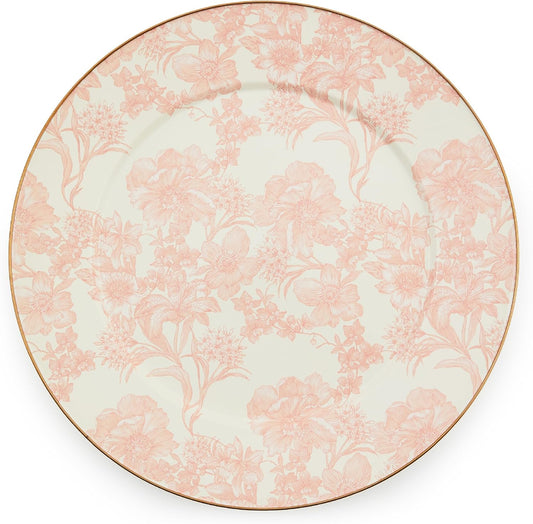 MACKENZIE-CHILDS Enamel Serving Platter, Decorative Serving Platter for Food, 16 Inches, Rosy English Garden