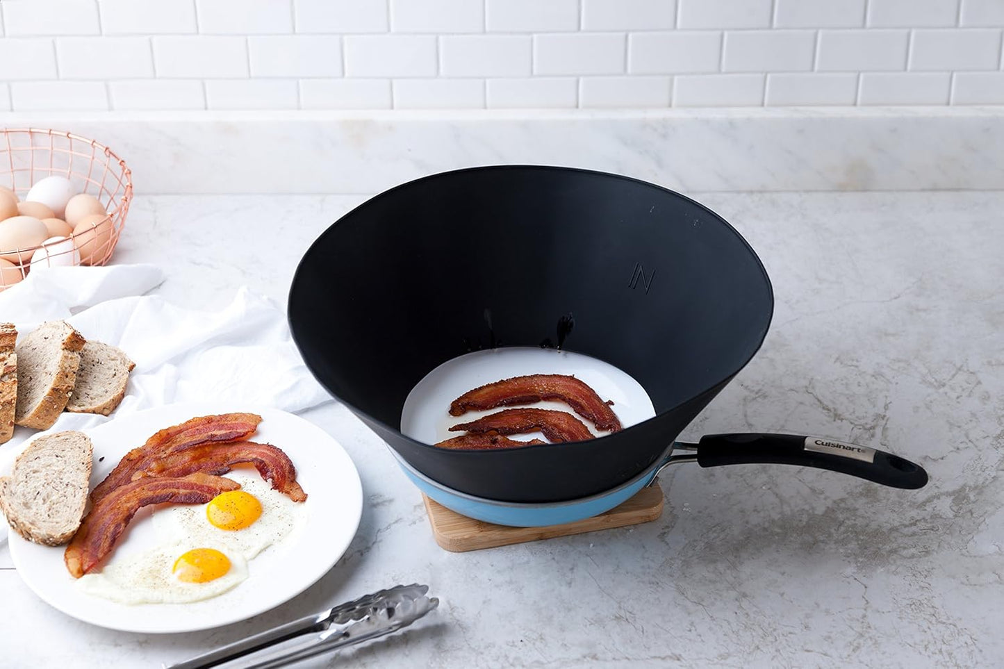 Frywall 10 (Medium) - Black - Splatter Guard, as Seen on Shark Tank