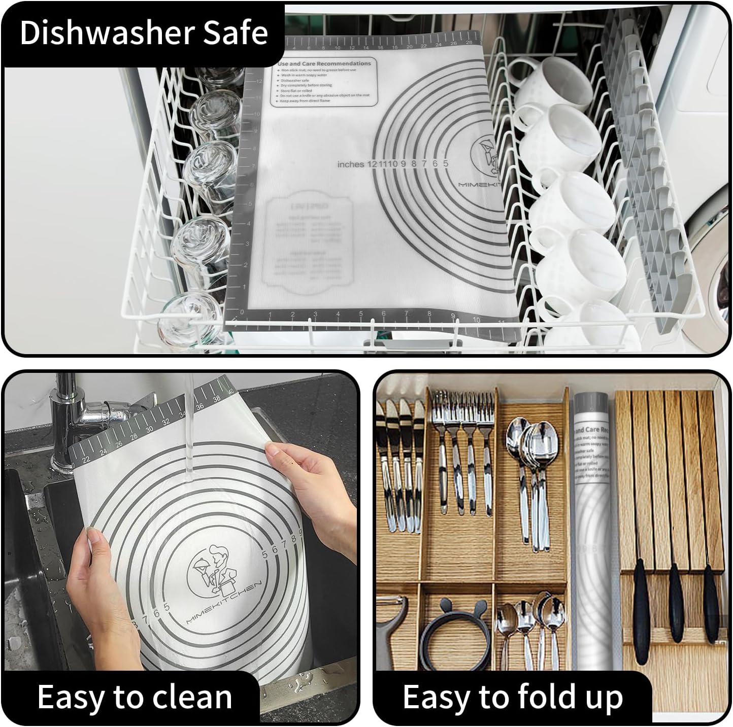 Non Stick Silicone Pastry Mat,Silicone Dough Rolling Mat Baking Mats Silicone for Baking Sheets Large Silicone Mat for Baking Fondant Pie Crust Pizza and Cookies Mat Heavty Duty Kitchen Counter Mat