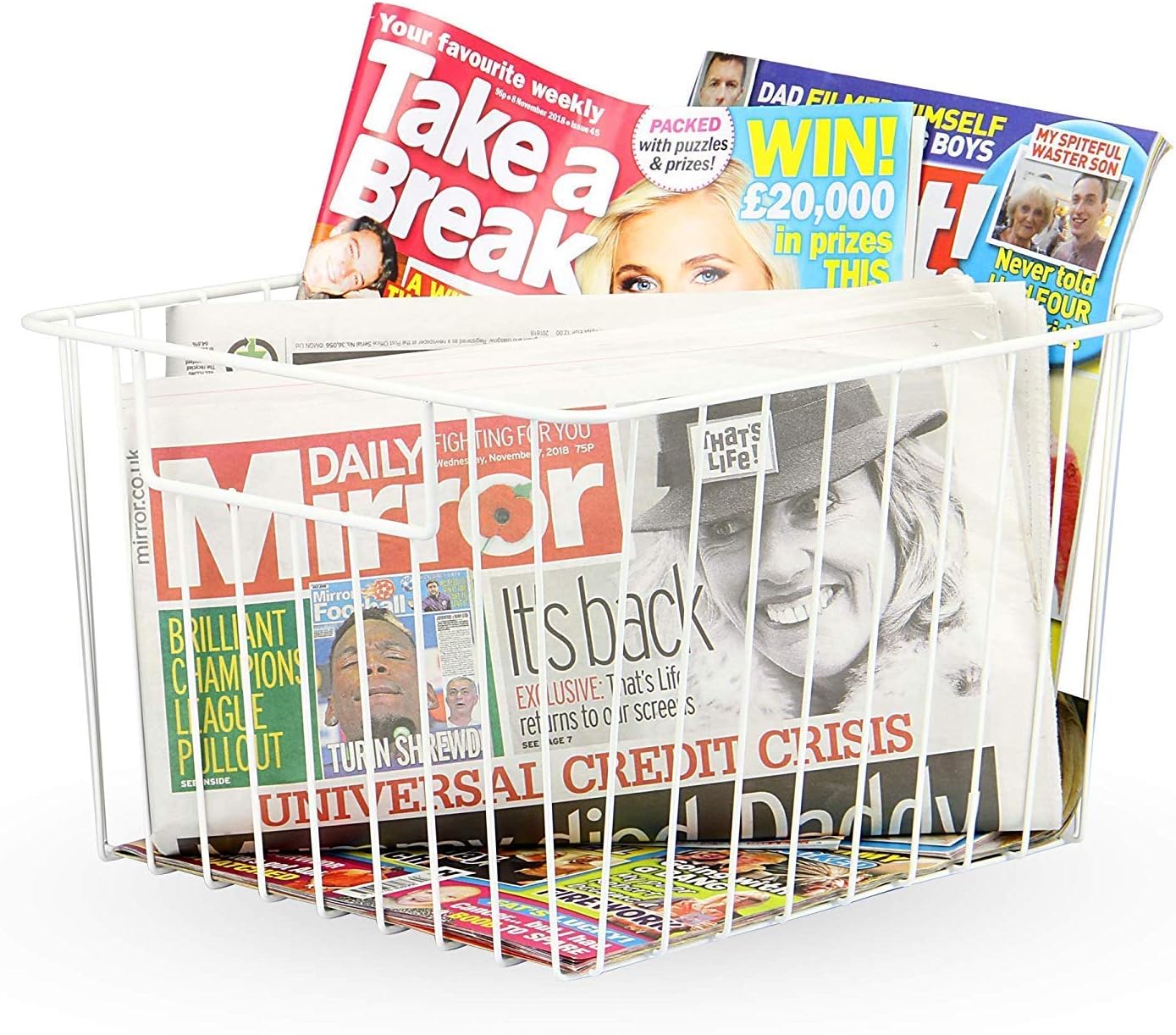 SANNO 11“ Freezer Baskets Storage Organizers, Farmhouse Organizer Bins for Cabinets, Pantry, Closets, Bedrooms