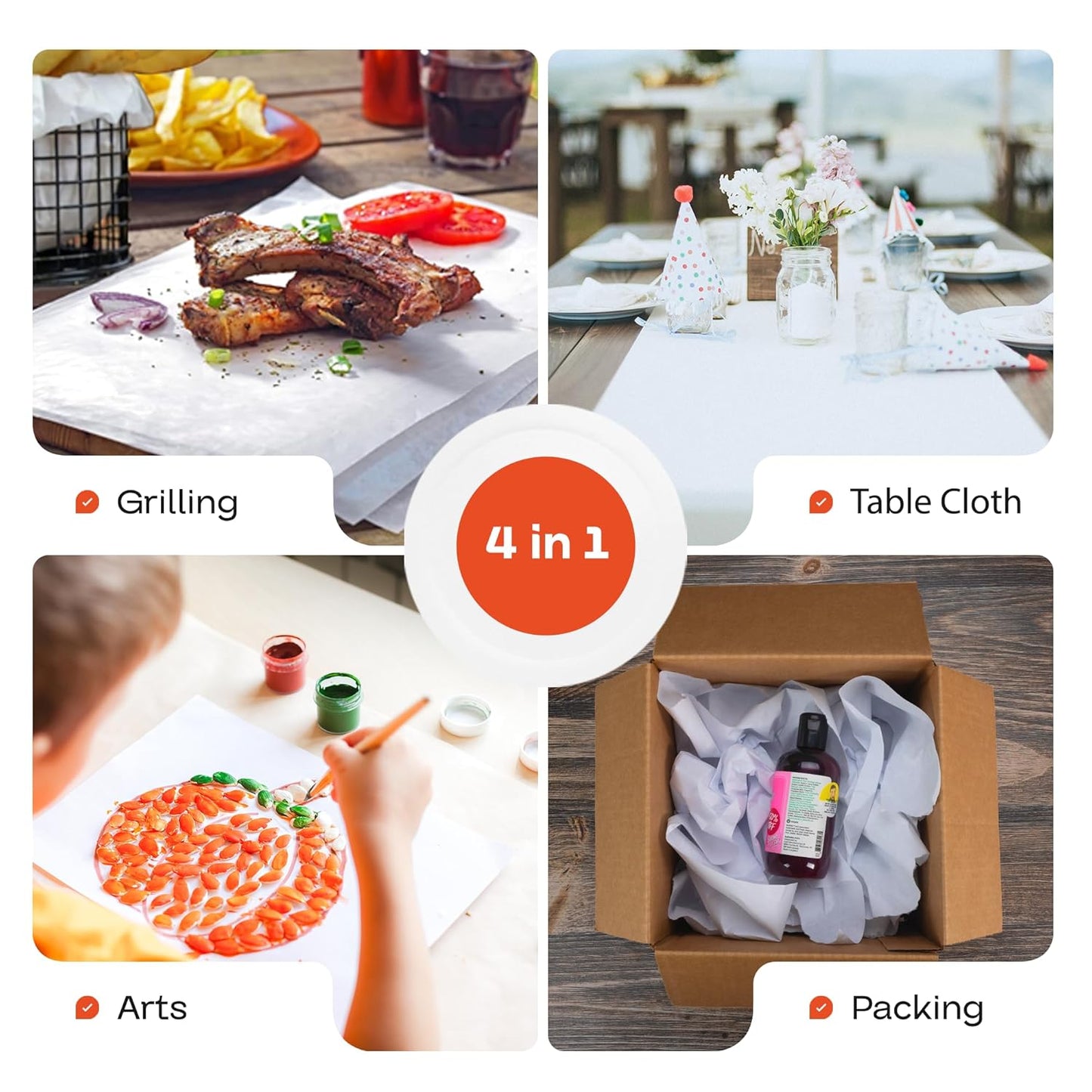 White Butcher Paper 36" x 12000" (1000 feet) - USA-Made Natural Butcher Paper Roll for Meat and Fish - Uncoated, Unwaxed & Food-Grade Material for Smoker, Grilling & BBQ by IDL Packaging