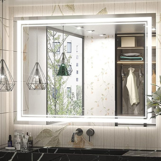 Keonjinn 48 x 36 Inch LED Bathroom Mirror
