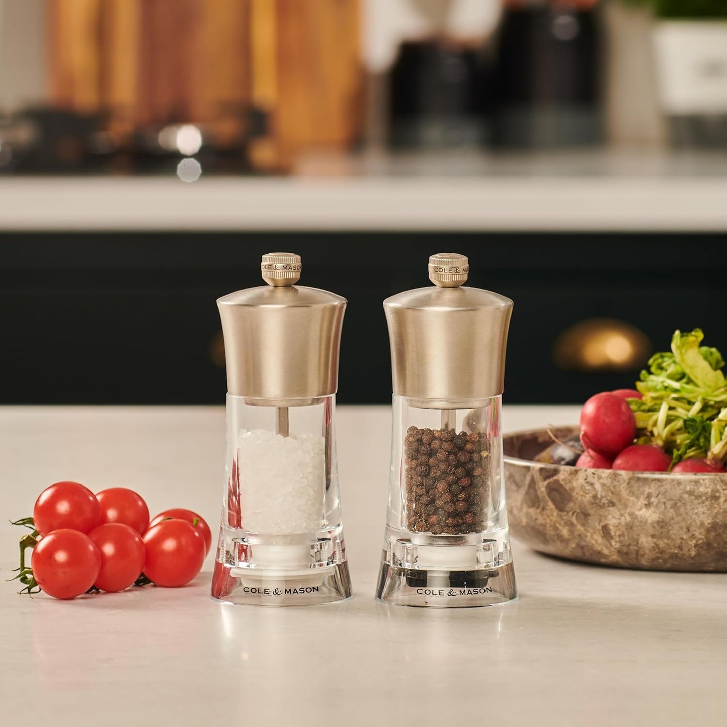 Cole & Mason Bromley Salt Mill, 6" - Salt Grinder with Ultra-Sharp Grinding Mechanism - Flavor-Enhancing Salt Shaker - Refillable Mill with Adjustable Grinding - Acrylic, Salt Mill